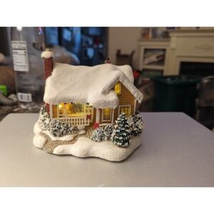 Teleflora Thomas Kinkade Childhood Home Light-Up Christmas House Flickering
